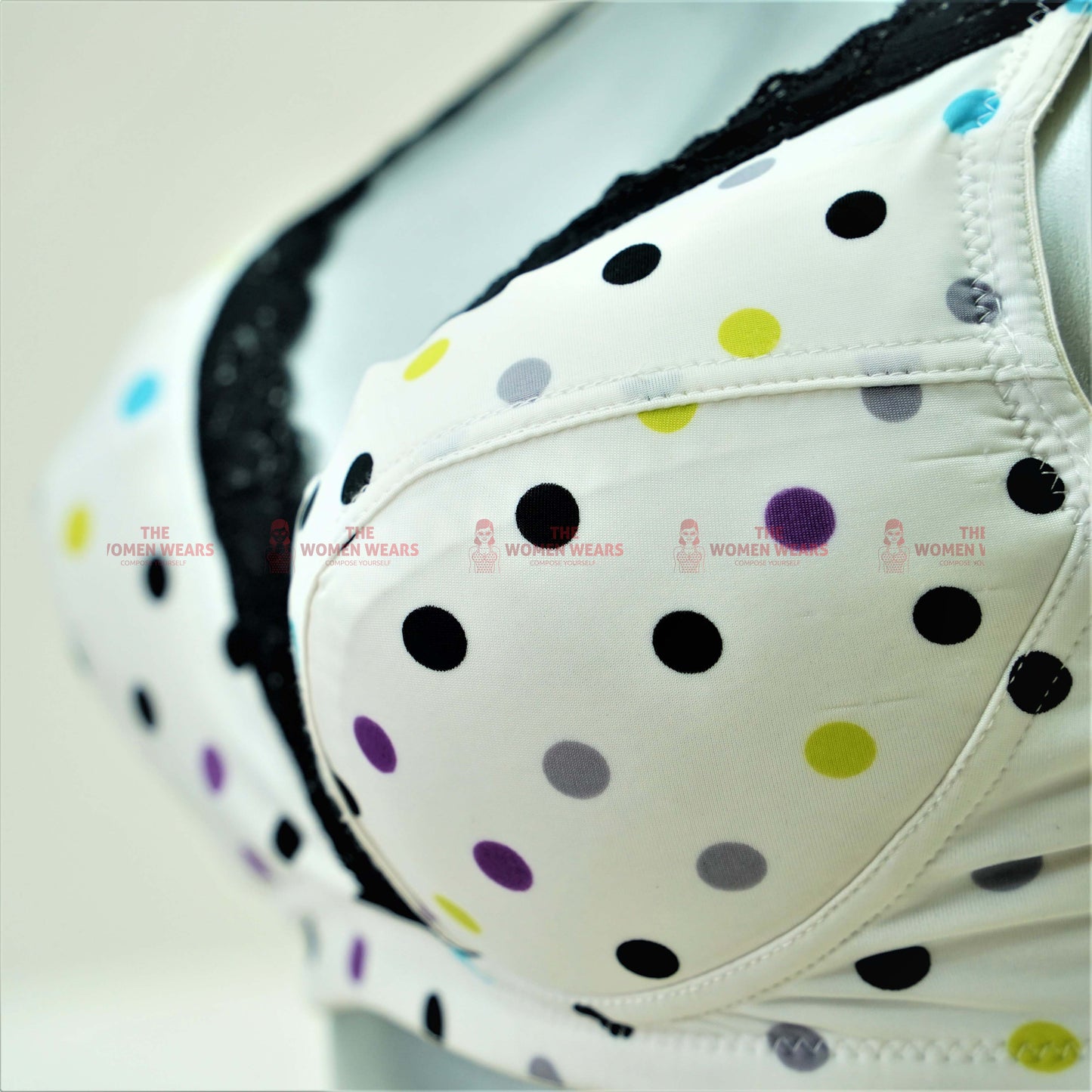 Women's Light Padded Stylish Dotted Bra (2434)