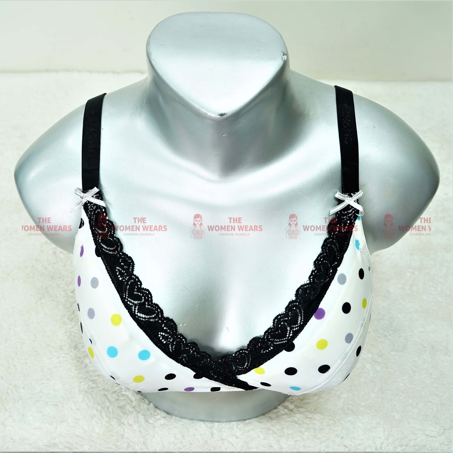Women's Light Padded Stylish Dotted Bra (2434)