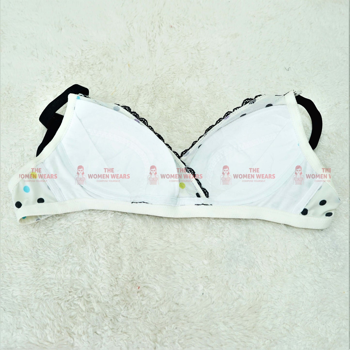 Women's Light Padded Stylish Dotted Bra (2434)