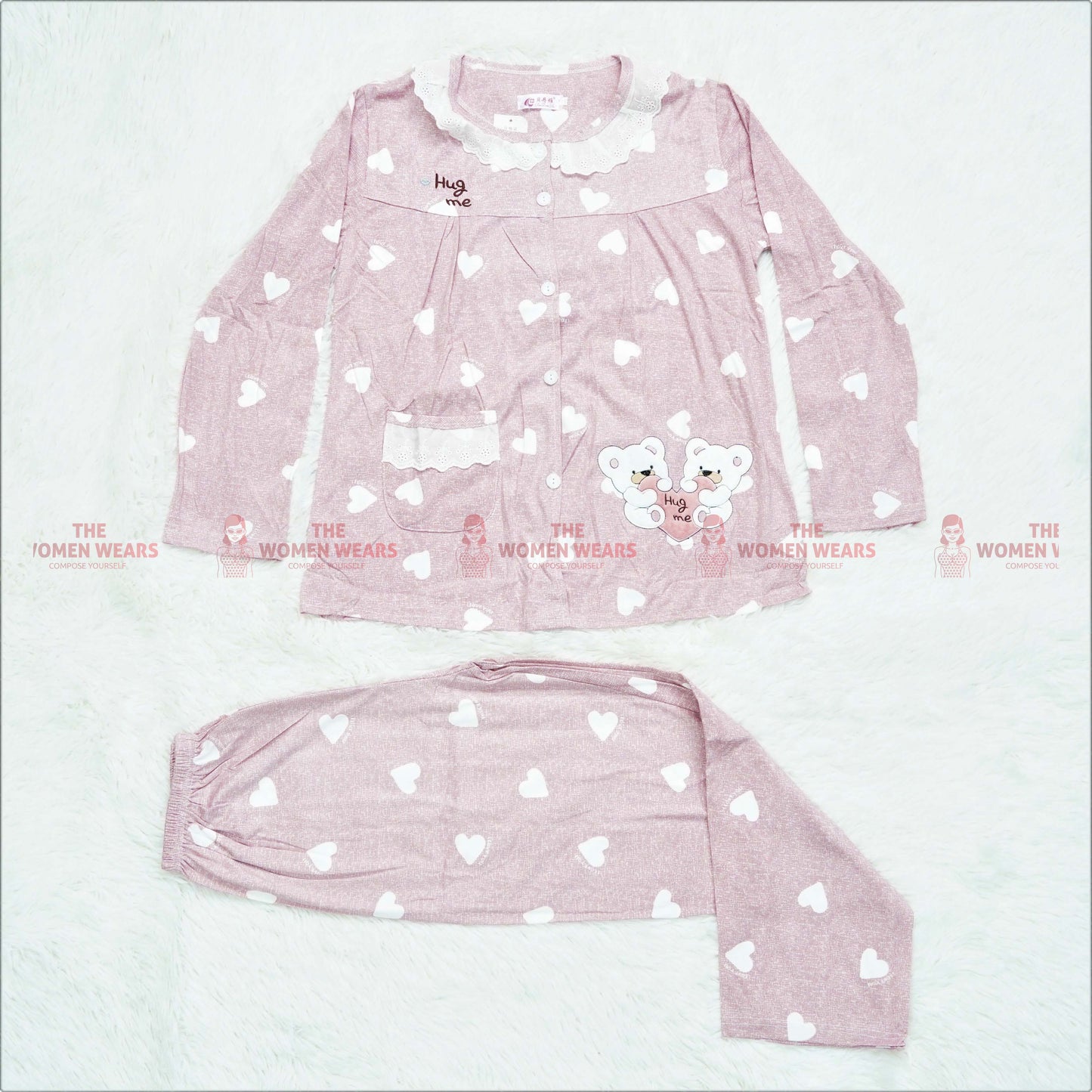 Women's Love Cartoon Pajama Dress (3088)