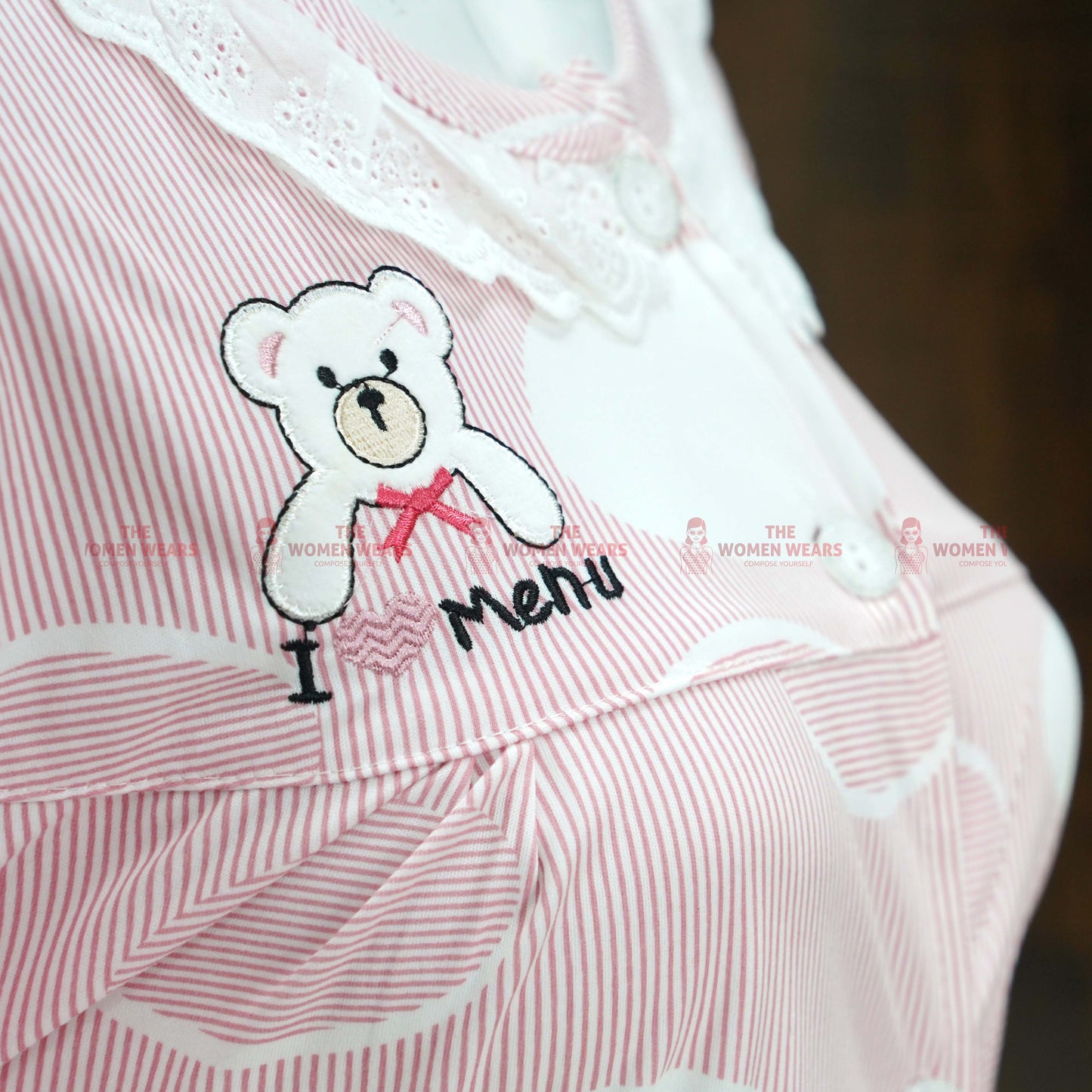 Women's Love Cartoon Pajama Dress (3088)