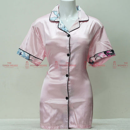 Ladies Natural Silky Pajama Night Dress (*4537)