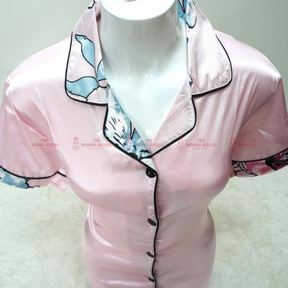 Ladies Natural Silky Pajama Night Dress (*4537)