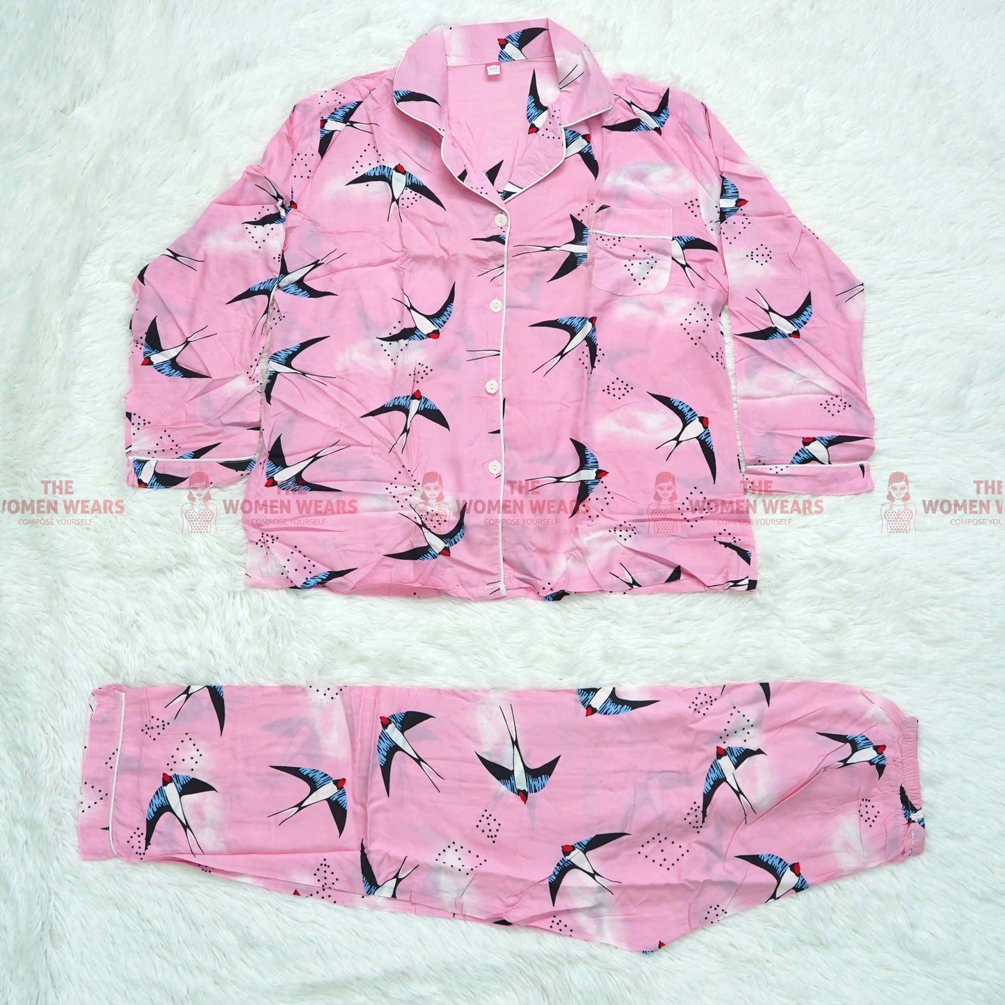 Women's Regular Cotton Pajama Night Wear (*4733)
