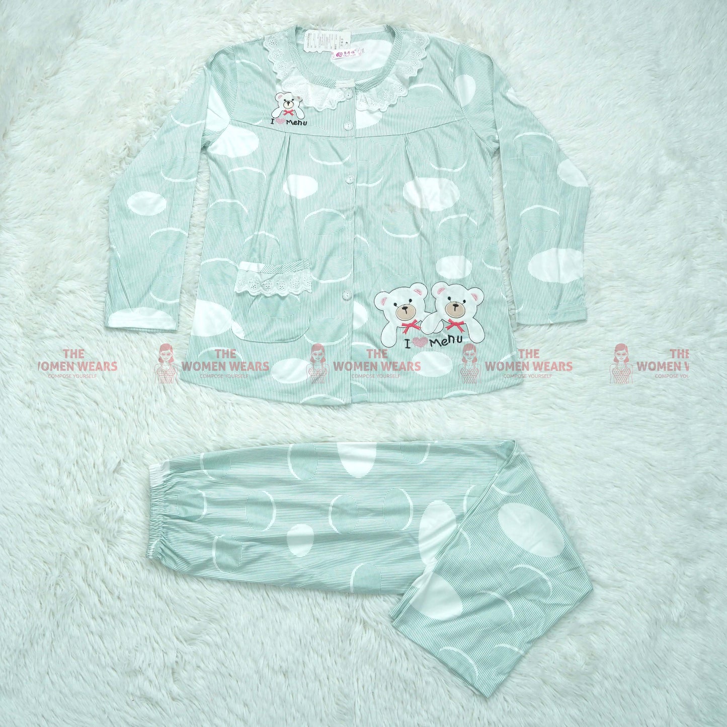 Women's Love Cartoon Pajama Dress (3088)