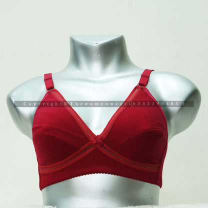 Plain Cotton Seamless Non Wired Bra (8448)