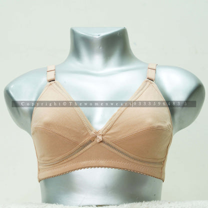 Plain Cotton Seamless Non Wired Bra (8448)