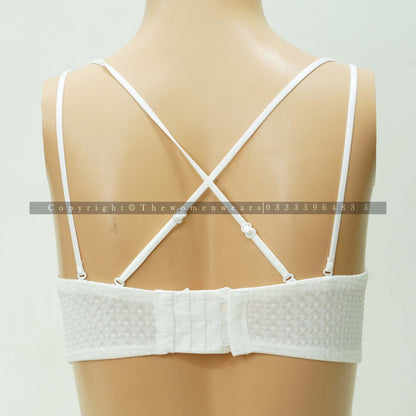 Ultra-Thin Half Cup Breathable Check Print Bralette 9354