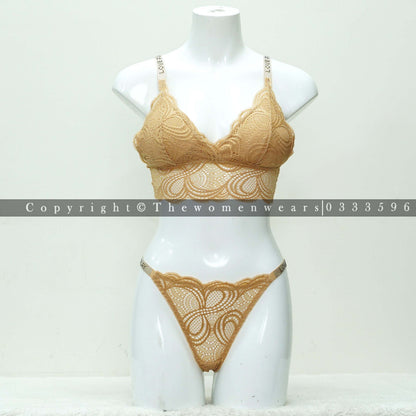 Women's Soft Padded Net Bralette Set (LV-2022)