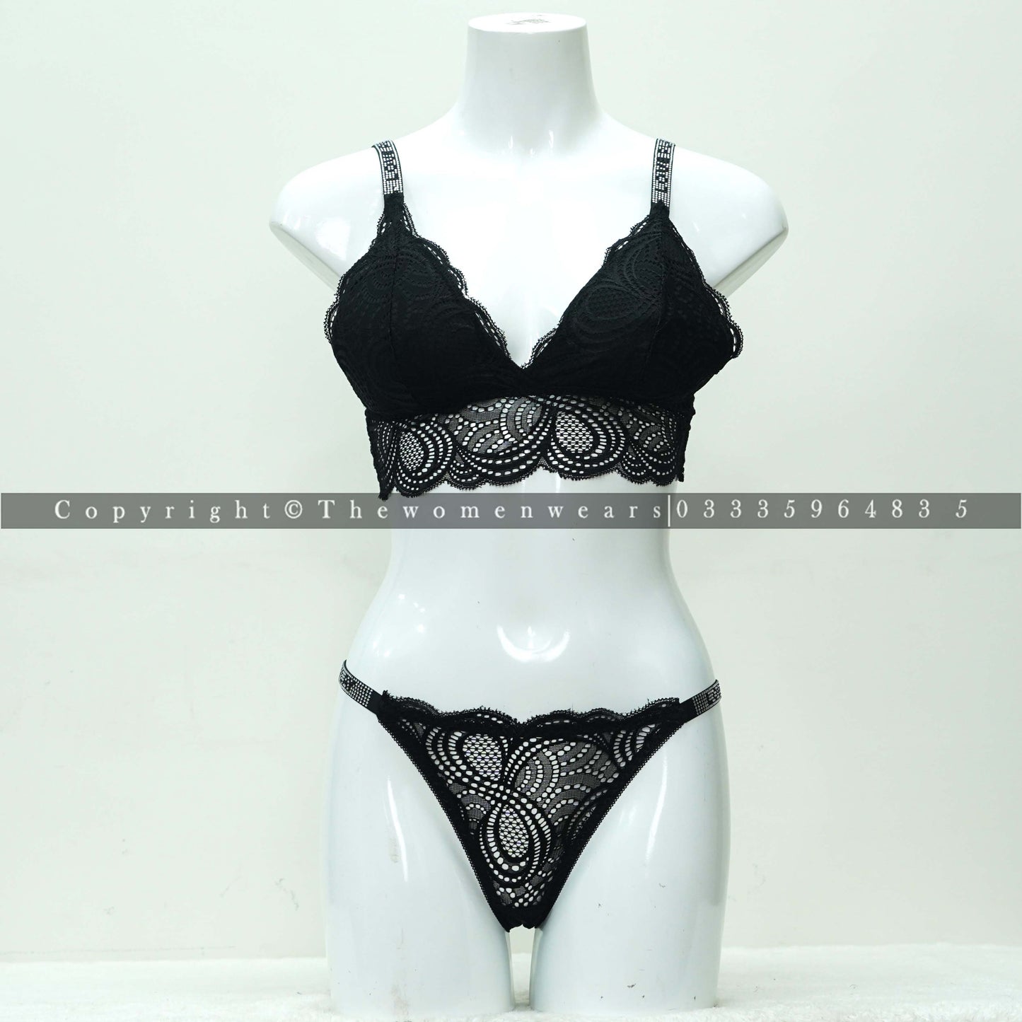 Women's Soft Padded Net Bralette Set (LV-2022)