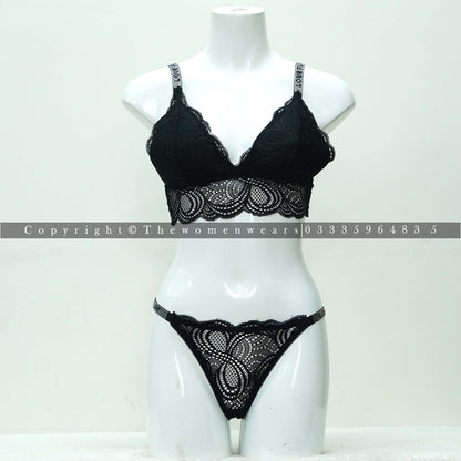 Women's Soft Padded Net Bralette Set (LV-2022)