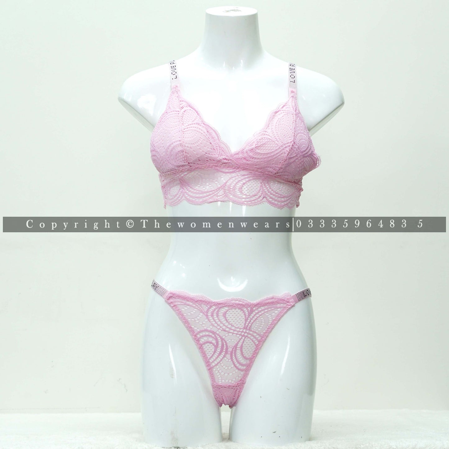 Women's Soft Padded Net Bralette Set (LV-2022)