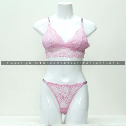 Women's Soft Padded Net Bralette Set (LV-2022)