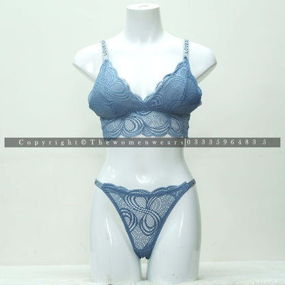 Women's Soft Padded Net Bralette Set (LV-2022)
