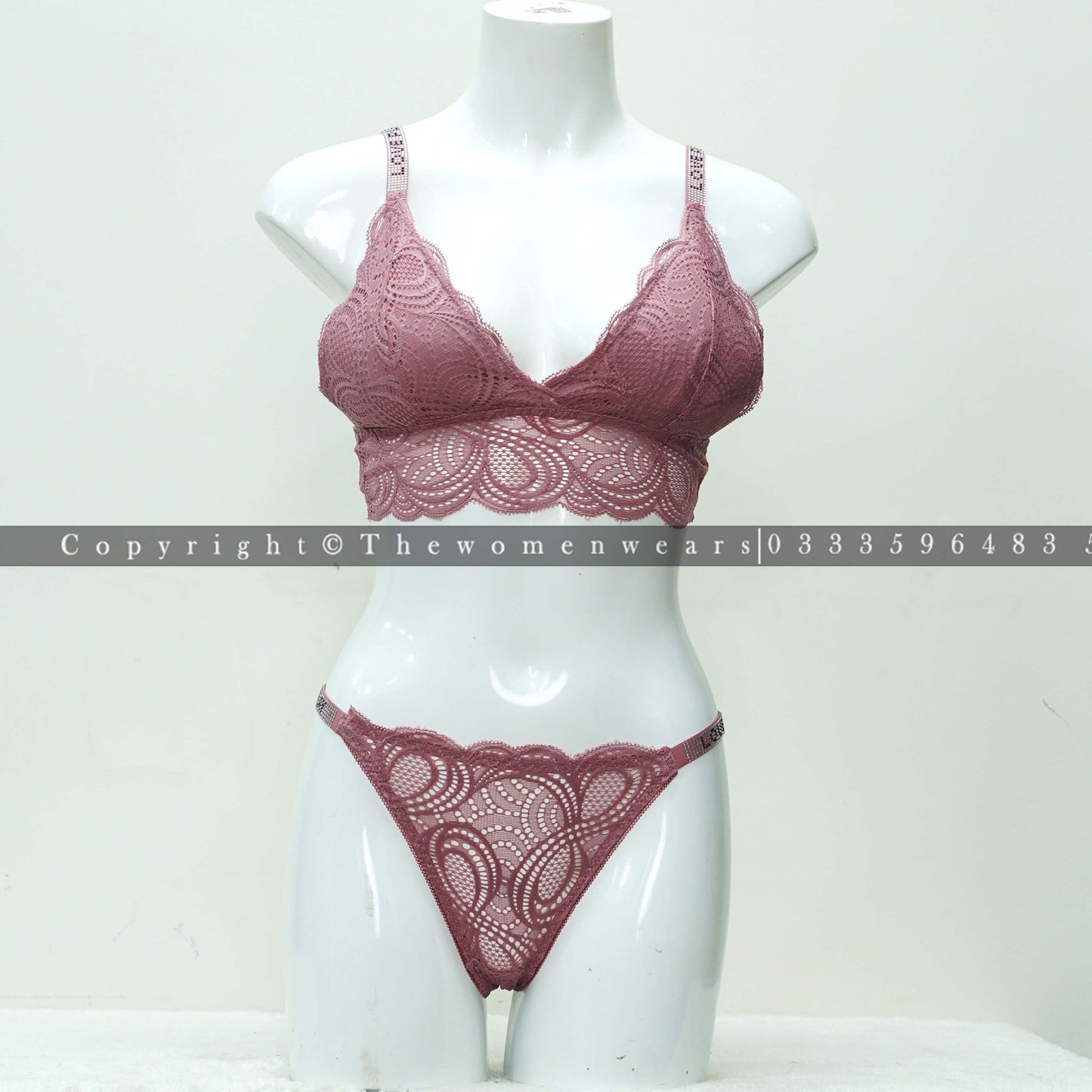 Women's Soft Padded Net Bralette Set (LV-2022)