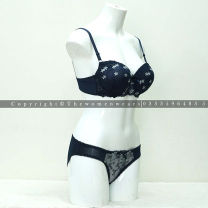 Women's Comfortable Push Up Floral Lingerie Set (6619-1)