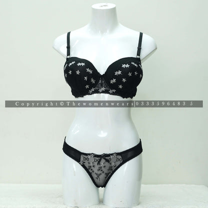 Women's Comfortable Push Up Floral Lingerie Set (6619-1)