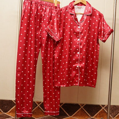 Floral heart printed Red Pajama set (WF-004)