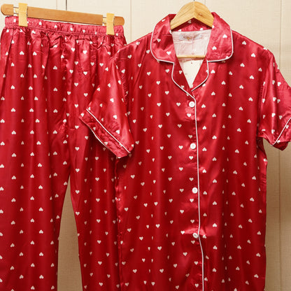 Floral heart printed Red Pajama set (WF-004)