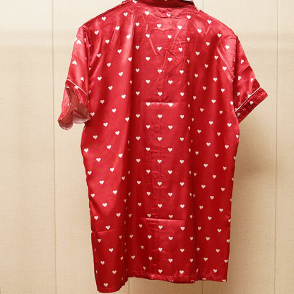 Floral heart printed Red Pajama set (WF-004)