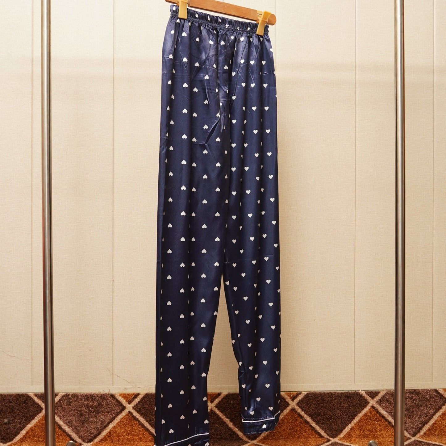 Floral heart printed Navy blue Pajama set (WF-003)