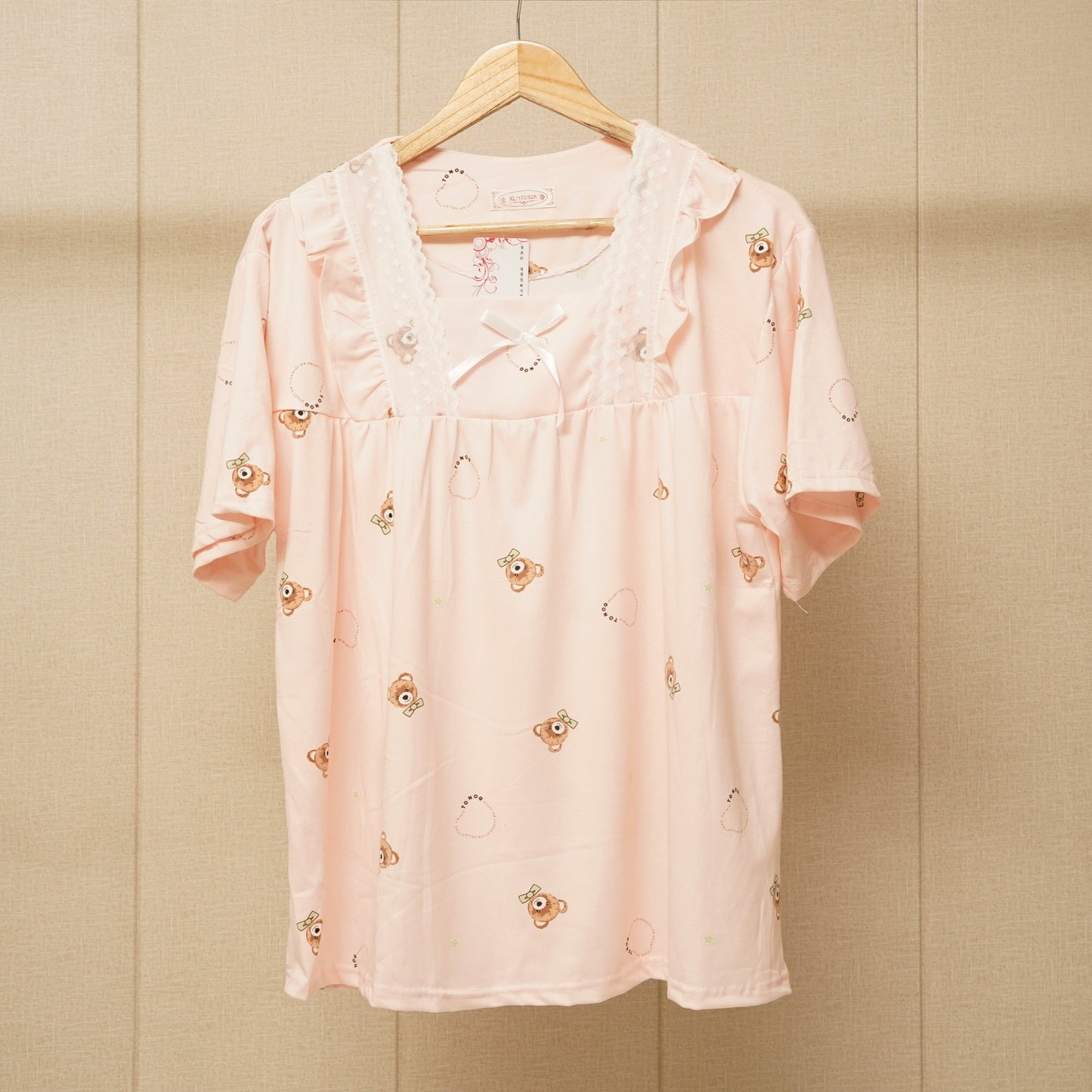 Women Sweet Pink  Pajamas Set (WF-010)