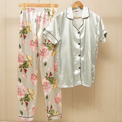 Floral Satin Pajama Set WF012 product view 1