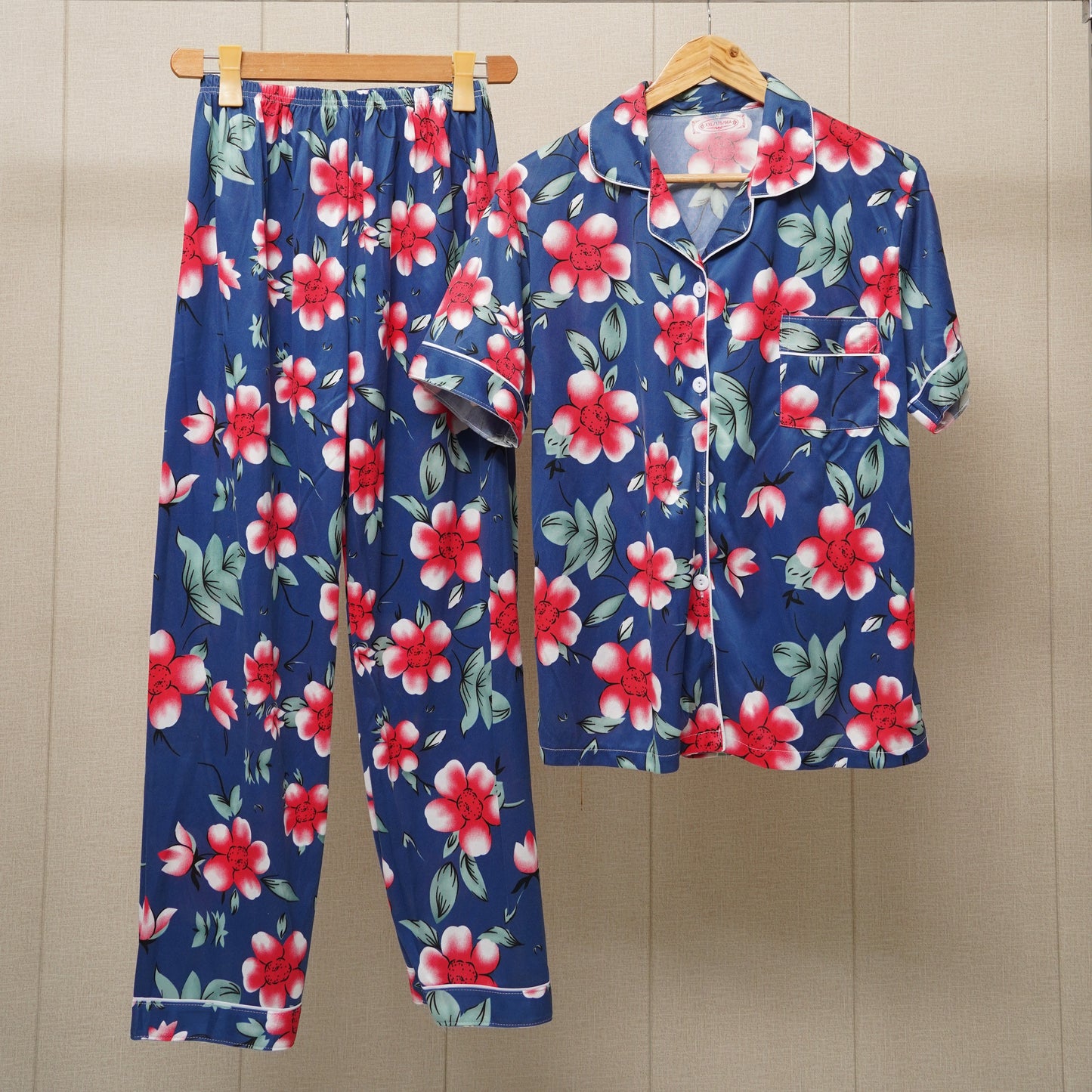 Rose front pocket  night dress