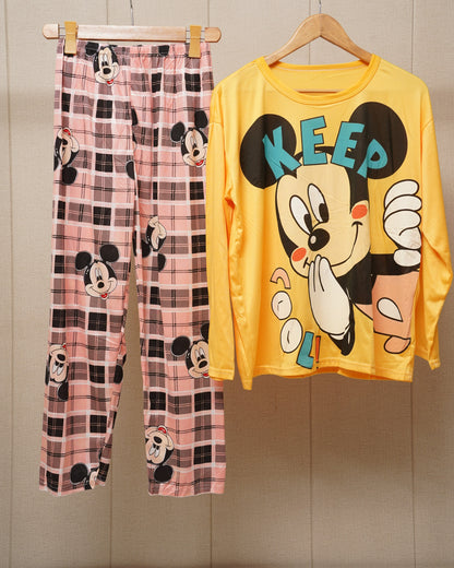 Cartoon Mickey print sleepwear