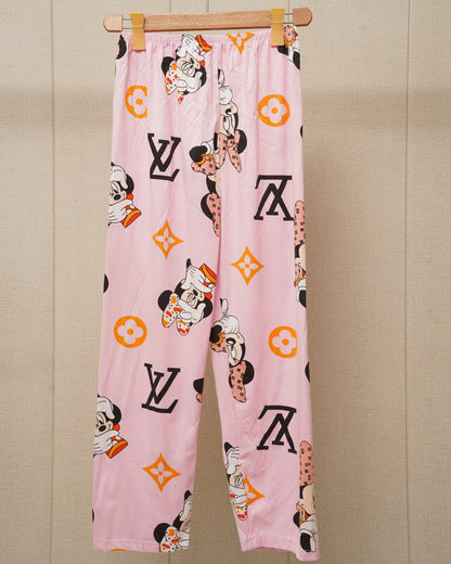 Cotton Printed Mickey Minnie trouser shirt