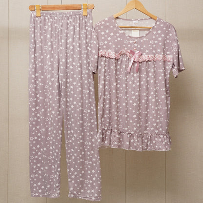 Top and Bottom Lace Shirt and Pajama Set WF022 product view 1