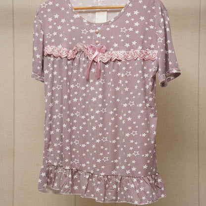 Top and Bottom Lace Shirt and Pajama Set WF022 product view 2