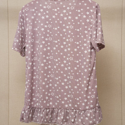 Top and Bottom Lace Shirt and Pajama Set WF022 product view 3
