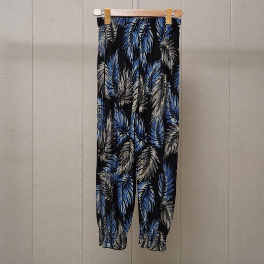 Black Printed Linen Palazzo (PL002)