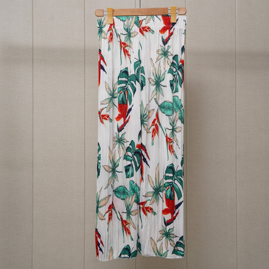 White Printed Linen Palazzo (PL003)