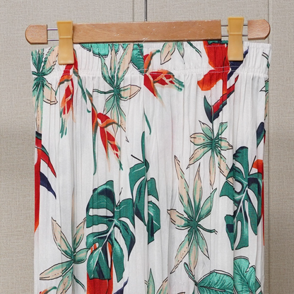White Printed Linen Palazzo PL003 product view 2