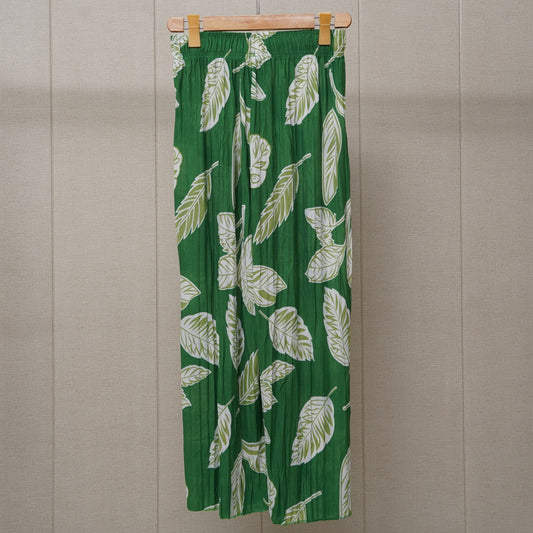Green Printed Linen Palazzo (PL006)