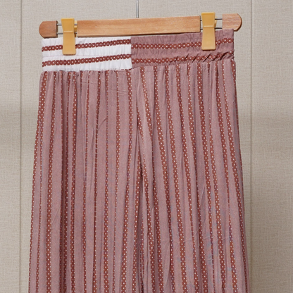 Pink Printed Linen Palazzo PL007 product view 2