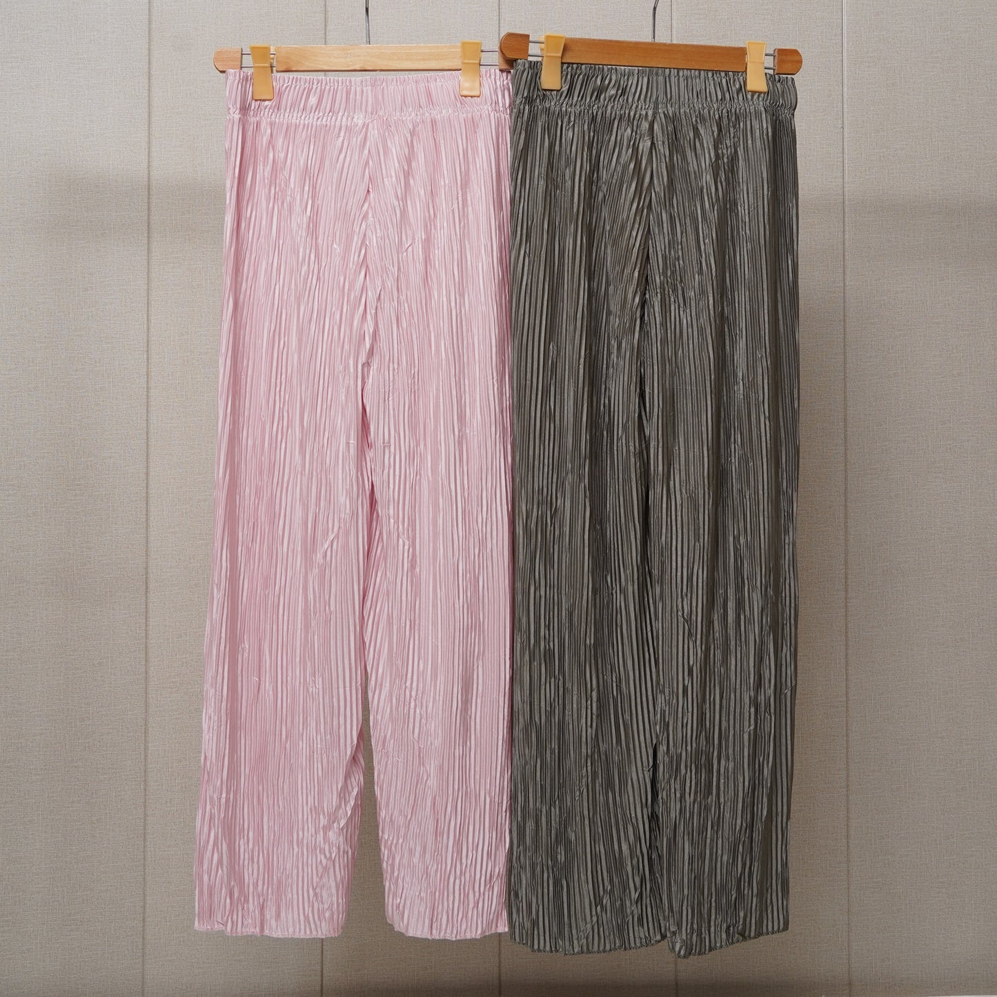 Tea pink & Grey Printed Linen Palazzo (PL009)