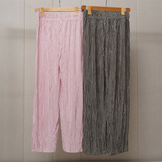 Tea pink & Grey Printed Linen Palazzo (PL009)