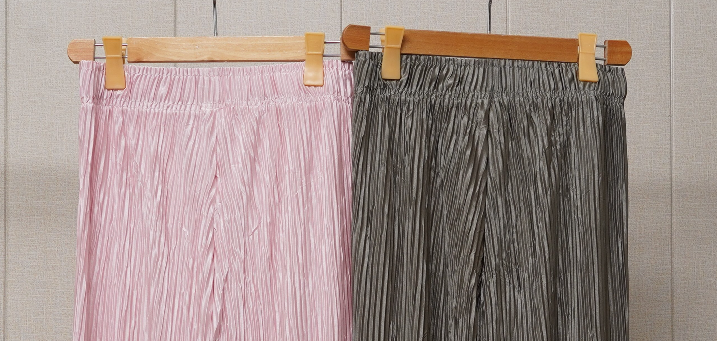 Tea pink & Grey Printed Linen Palazzo (PL009)