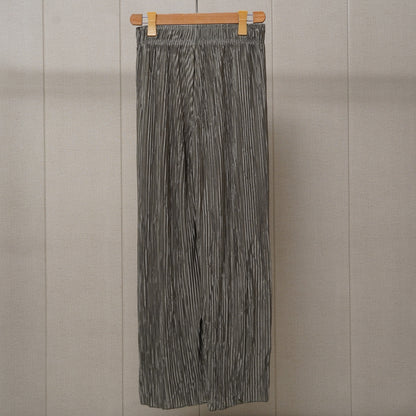 Tea Pink and Grey Printed Linen Palazzo PL009 product view 3