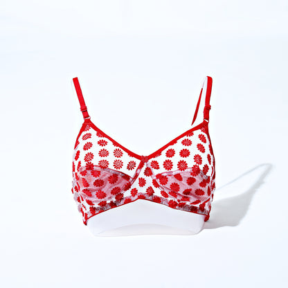 Floral Cotton Net Bra (856)