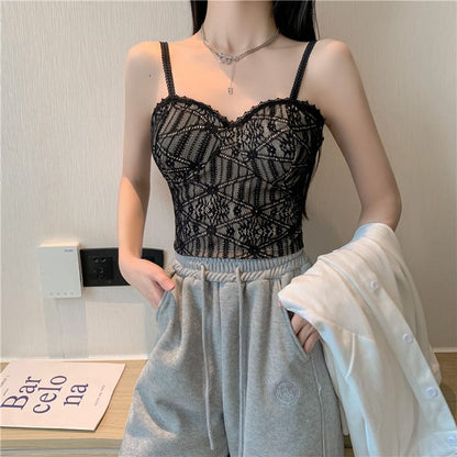 Lace Lycra Crop Bralette 6353 view 3