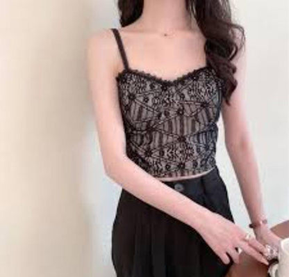 Lace Lycra Crop Bralette 6353 view 2