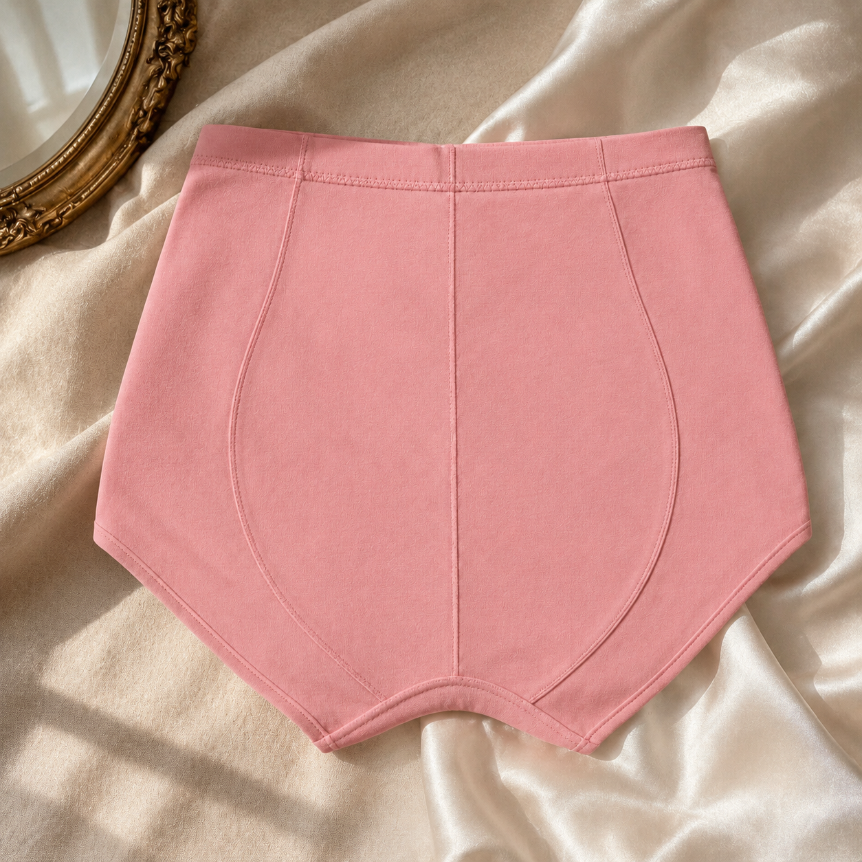 Pink HWU001 high waist pocket panty full coverage back view