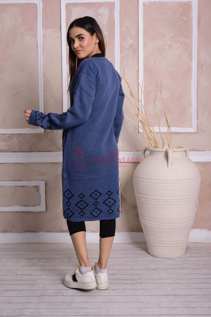 Dusky Blue Belted Cardigan CGN09 product view 2