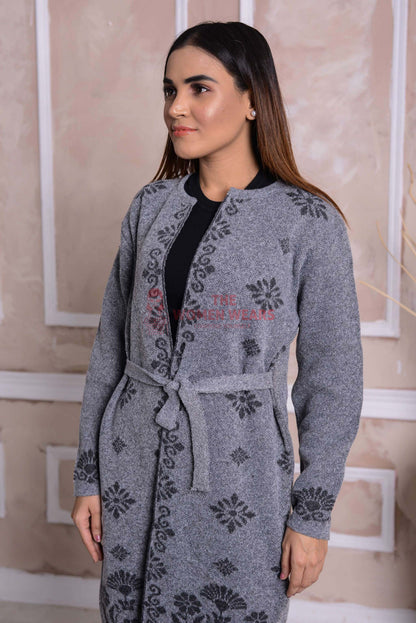 Storm Grey Belted Cardigan CGN18 product view 3