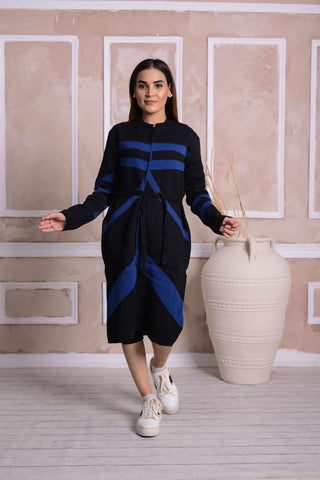 Imported Front Open Onyx Cozy Belted Cardigan Sweater - (CGN28)