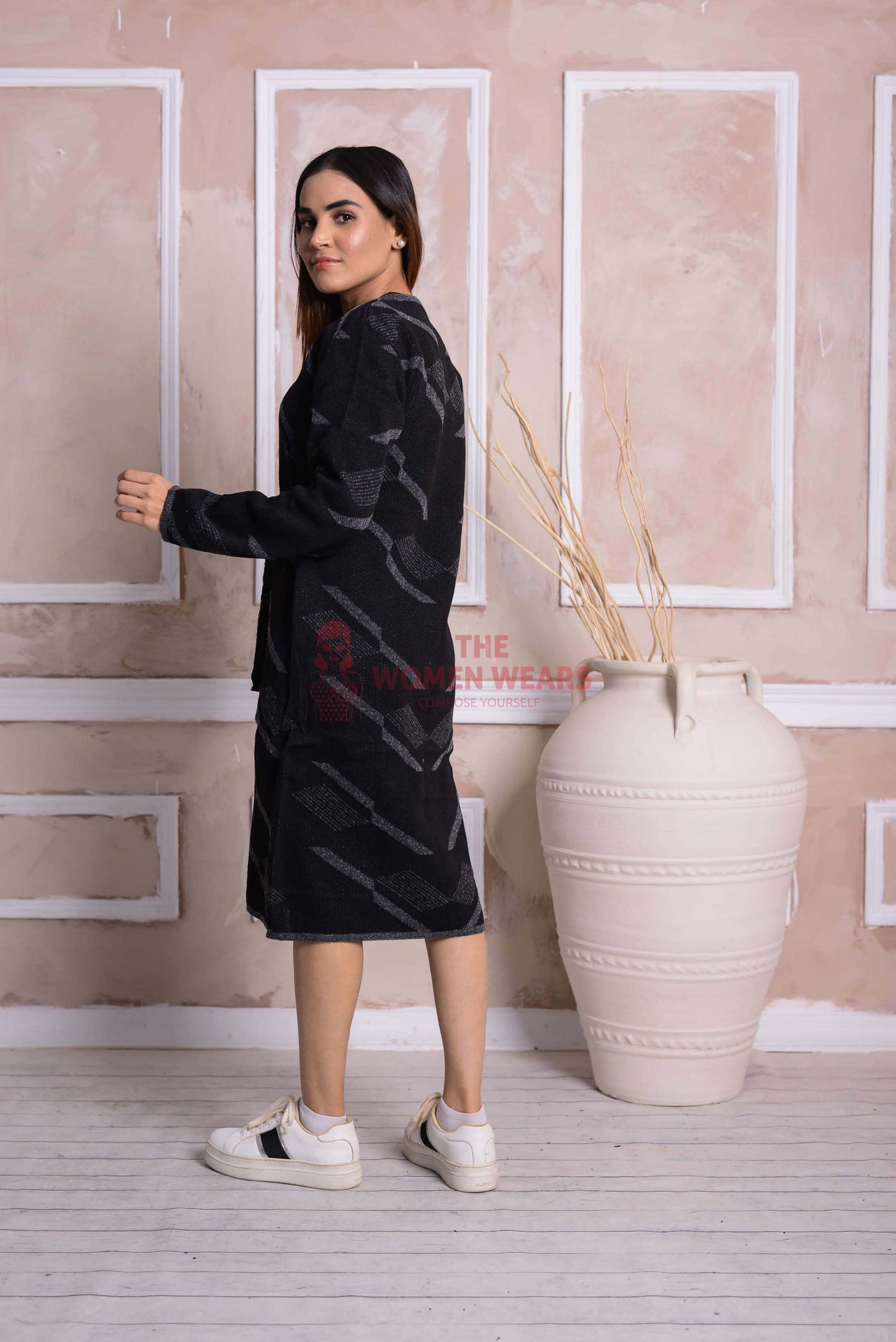 Imported Front Open Onyx Cozy Belted Cardigan Sweater - (CGN39)